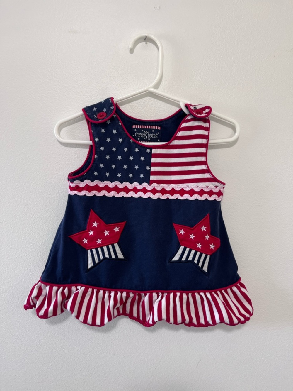 Cre8ions Vintage Patriotic Dress- Size 18 months - Picture 1 of 5